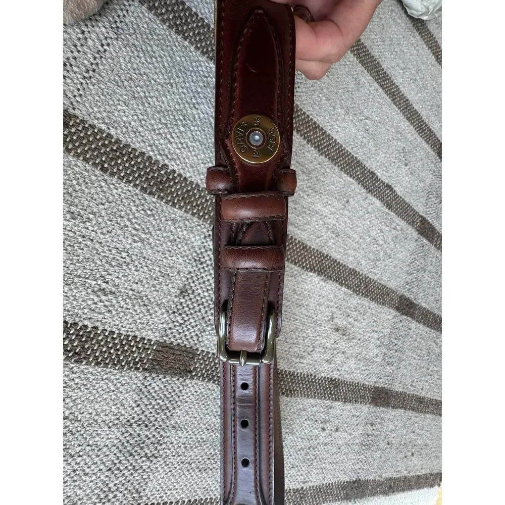 Orvis Men’s Shotgun Shell 12 GA Belt Brown Leather 34